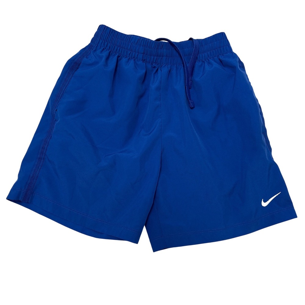 Nike Boys Dri-Fit Athletic Shorts Royal Blue Size Small S Elastic Waist Pockets